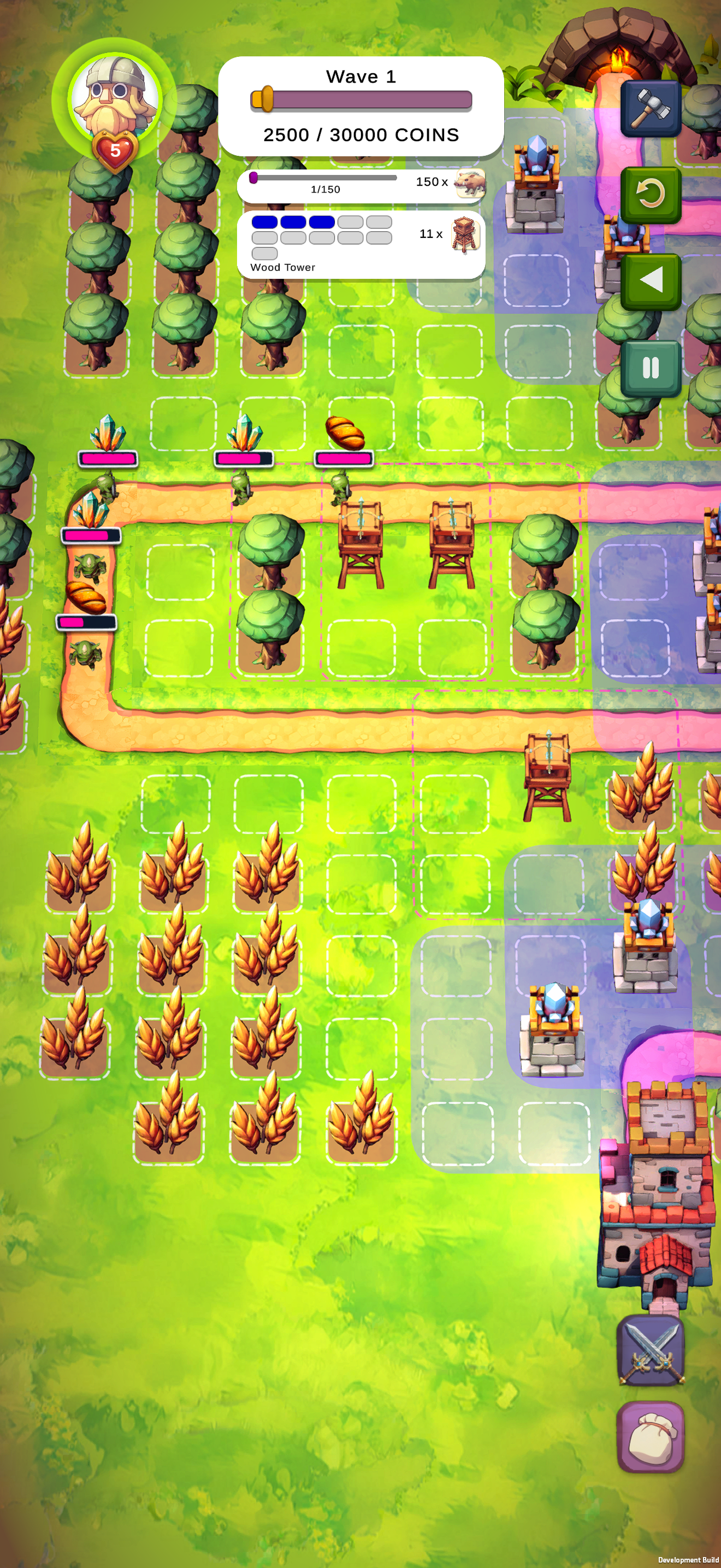 Questside Defense Tower-Defense-Gameplay – Turmplatzierung